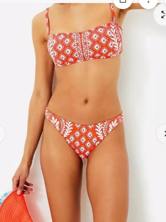 Lilly Pulitzer Other - NWT Lilly Pulitzer Vizelle orange paisley Bandeau bikini 2 piece swimsuit M